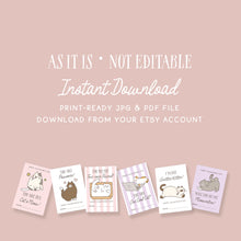 Load image into Gallery viewer, Cat Valentine's Day Cards for Kids, Printable Classroom Gift Exchange Card, Digital Download 0803