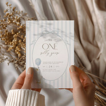 Load image into Gallery viewer, 0308 Blue 1st silly goose birthday invitation template