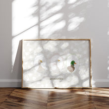 Load image into Gallery viewer, Watercolor whimsical silly goose art print 2 07-276