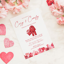 Load image into Gallery viewer, 0801 Cozy & Compy Galentines Pajamas Party Invite, Valentines Girls Night Out, Digital Download, Editable Template