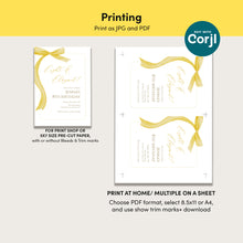 Load image into Gallery viewer, Yellow bow Eight & Elegant 8th Birthday Invitation, Editable template, Digital Download 0324