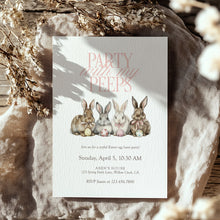 Load image into Gallery viewer, Kids Easter Party Invitation, Bunny Egg Hunt, Spring Children Celebration 0805