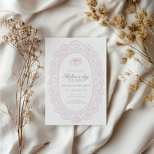 Load image into Gallery viewer, Mother’s Day Tea Party Invitation Pink Lace Floral Brunch Editable Template 0806