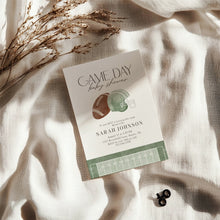 Load image into Gallery viewer, 2032 Sage green Game day Football Sports Baby Boy Shower Invite, Editable Template, Digital Download