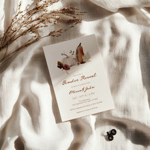 Load image into Gallery viewer, 2025 pumpkin gender reveal fall baby shower invitation template