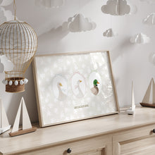 Load image into Gallery viewer, Watercolor whimsical silly goose art print 2 07-276