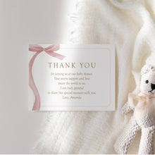 Load image into Gallery viewer, Pink Bow Baby Shower Invite Template Bundle (Digital Download) 2031