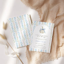 Load image into Gallery viewer, 2019 Grandmillennial pumpkin baby shower invitation template