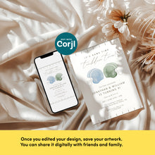 Load image into Gallery viewer, 0325 Football Joint Birthday Invitation, Twin Brothers Sports Party Invite, Touchdown, Editable Template, Digital Download