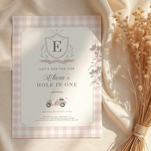 Load image into Gallery viewer, 0311 pink golf monogram invitation template