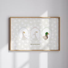 Load image into Gallery viewer, Watercolor whimsical silly goose art print 2 07-276