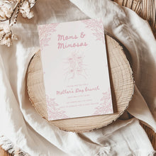 Load image into Gallery viewer, Mother’s Day Brunch Invitation Pink Hand Drawn Moms and Mimosas Editable Template 0806