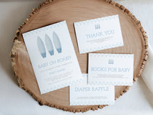 Load image into Gallery viewer, Blue baby on board baby shower party mini set 2013
