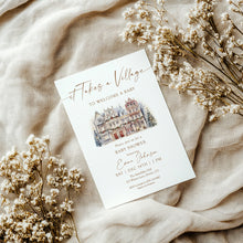 Load image into Gallery viewer, 2024 Winter Baby Shower Invitation, It Takes a Village Theme, Christmas Holiday Baby Shower, Editable Template