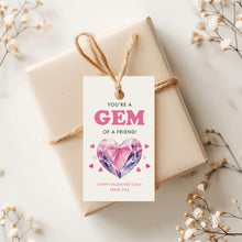 Load image into Gallery viewer, 08012 Pink Valentine Gift Tag for Kids, You’re a Gem, School Friend Favor, Digital Download