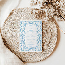 Load image into Gallery viewer, Corjl editable tolie de jouy baby shower invitation template 3 2015