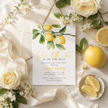 Load image into Gallery viewer, Lemon Little Cutie Baby Shower Invitation | Yellow Gingham Summer Party 2046