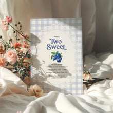 Load image into Gallery viewer, 0326 Blueberry Two Sweet Girl 2nd Birthday Invite, Editable Template, Gingham, Digital Download