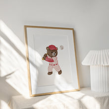 Load image into Gallery viewer, Sports teddy bear art print ( Choose your print ) 07-340