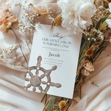 Load image into Gallery viewer, 0307 ship wheel birthday invitation