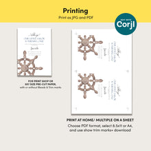 Load image into Gallery viewer, 0307 ship wheel birthday invitation