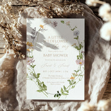 Load image into Gallery viewer, 2025 little wild flower fall baby shower invitation template