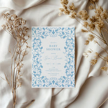 Load image into Gallery viewer, Corjl editable tolie de jouy baby shower invitation template 3 2015