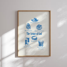 Load image into Gallery viewer, Blue Western Cowboy the armor of God art print
