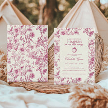 Load image into Gallery viewer, 2019 Burgundy pumpkin invitation template