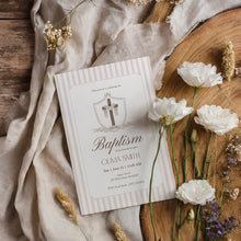 Load image into Gallery viewer, 0501 pink cross baptism invitation template