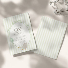 Load image into Gallery viewer, 0308 green 1st silly goose birthday invitation template