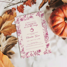 Load image into Gallery viewer, 2019 Burgundy pumpkin invitation template