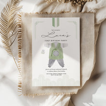 Load image into Gallery viewer, 0304 Green Korean first birthday dol invitation