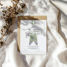 Load image into Gallery viewer, 0304 Green Korean first birthday dol invitation