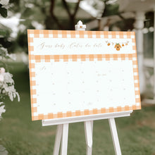 Load image into Gallery viewer, Fall pumpkin baby shower due date calendar, guess the arrival, baby shower game, digital download, editable template, 2028