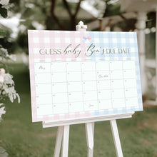 Load image into Gallery viewer, Blue or pink gender reveal baby shower arrival due date calendar template 2014