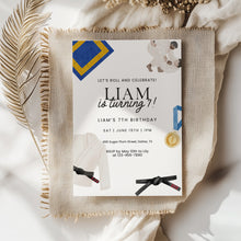 Load image into Gallery viewer, Jujitsu Birthday Invitation Editable Template, Martial Arts Sports Birthday Invite Kids Teen 0337