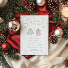 Load image into Gallery viewer, 2029 Winter Gender Reveal Invitation: Sweater Theme (Editable, Printable)
