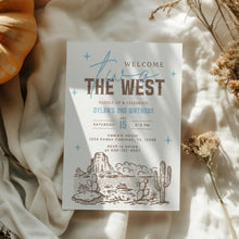 Load image into Gallery viewer, Welcome two the Wild West Birthday Invitation Cowboy Vintage Rodeo Editable Template 0336