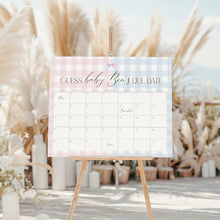 Load image into Gallery viewer, Blue or pink gender reveal baby shower arrival due date calendar template 2014