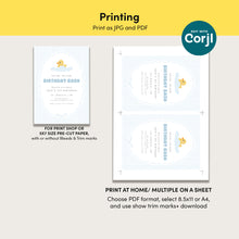 Load image into Gallery viewer, Blue Rubber Duck 1st Birthday Invitation Preppy Classic Boy Bash Template 0340