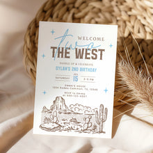 Load image into Gallery viewer, Welcome two the Wild West Birthday Invitation Cowboy Vintage Rodeo Editable Template 0336