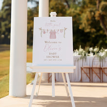 Load image into Gallery viewer, Hello Little Girl Pink Baby Shower Welcome Sign Template, Editable Digital Download 2031
