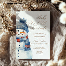Load image into Gallery viewer, 2024 Baby It’s Cold Outside Baby Shower Invitation, Winter Snowman Baby Shower Invite, Editable Template