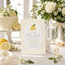 Load image into Gallery viewer, Lemon Main Squeeze Baby Shower Invitation | Elegant Preppy Summer Invite 2046