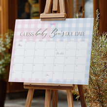 Load image into Gallery viewer, Blue or pink gender reveal baby shower arrival due date calendar template 2014