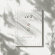 Load image into Gallery viewer, 0308 Pink one silly goose birthday invitation template 2