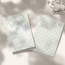 Load image into Gallery viewer, 0804 A Little Lucky Charm Is on the Way Irish St. Patrick's Baby Shower Invitation, Digital Download