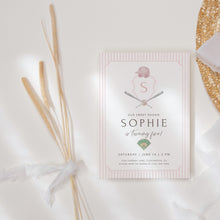 Load image into Gallery viewer, 0314 pink baseball monogram birthday template