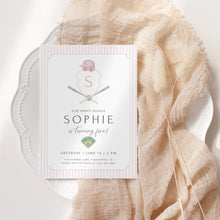 Load image into Gallery viewer, 0314 pink baseball monogram birthday template